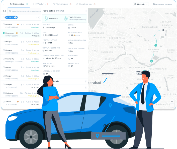 Captain app showing trip management screen
