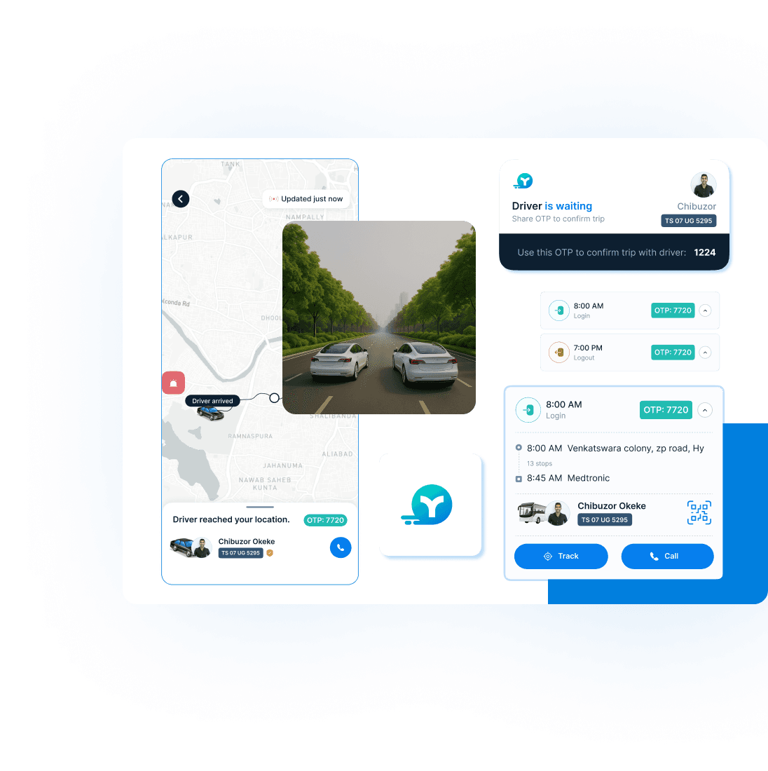 Rider app interface showing live commute and alerts