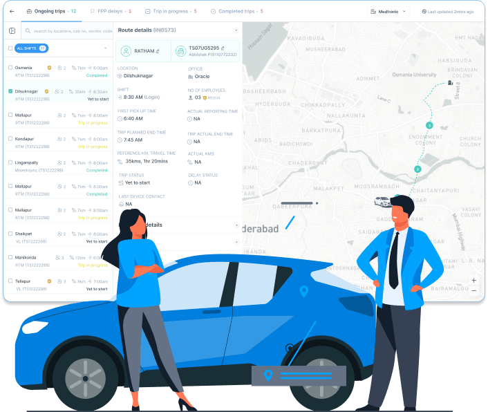 Captain app showing trip management screen
